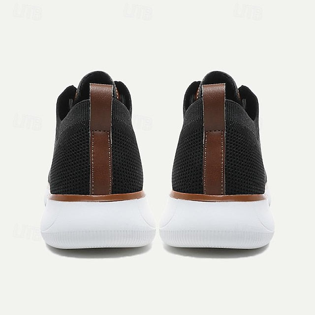 Men's Breathable Knit Sneakers - Lightweight Casual Walking