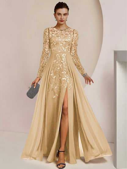 Dress Guest Mother the A-Line Elegant Jewel of Bride Wedding
