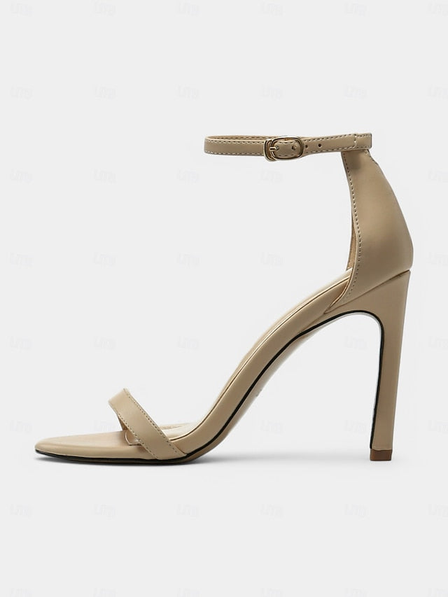 Strap for Open-Toe Stiletto Ankle Elegant Women Sandals Black -