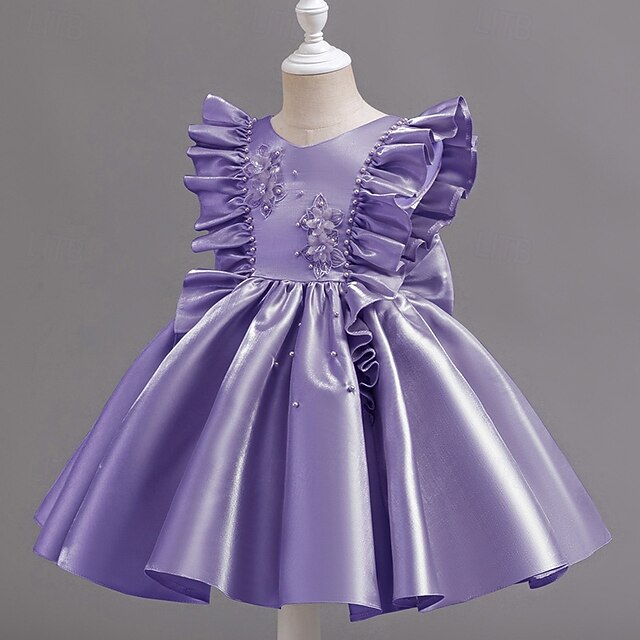 Toddler Party Girls' Floral Wedding Sleeveless Dress