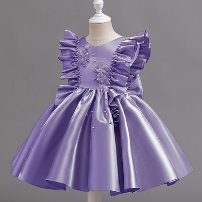 Toddler Party Girls' Floral Wedding Sleeveless Dress