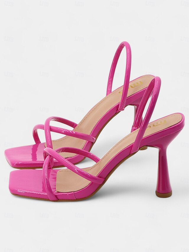 Sandals Strappy Square Beige – Design with Toe Heeled