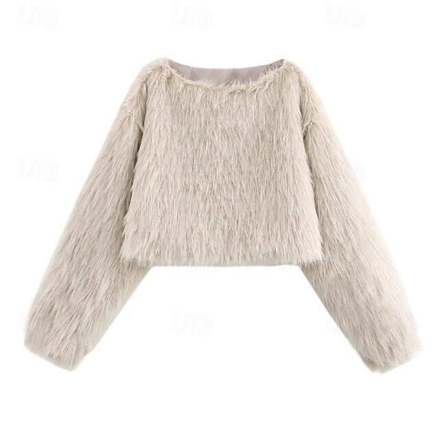 Faux Fur Comfortable Women's Warm Coat Furs Leathers