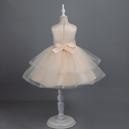 Party Color Toddler Solid Girls' Dress Sleeveless