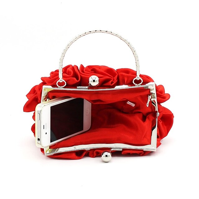 Vintage – Rose Elegant Bag Clutch Red Evening Design Floral