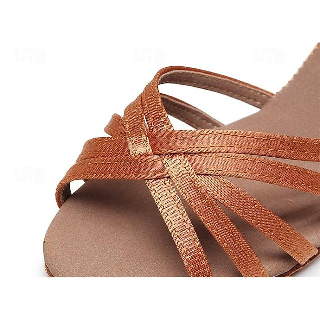 Latin and Satin Design with Women's Dance Shoes Strappy