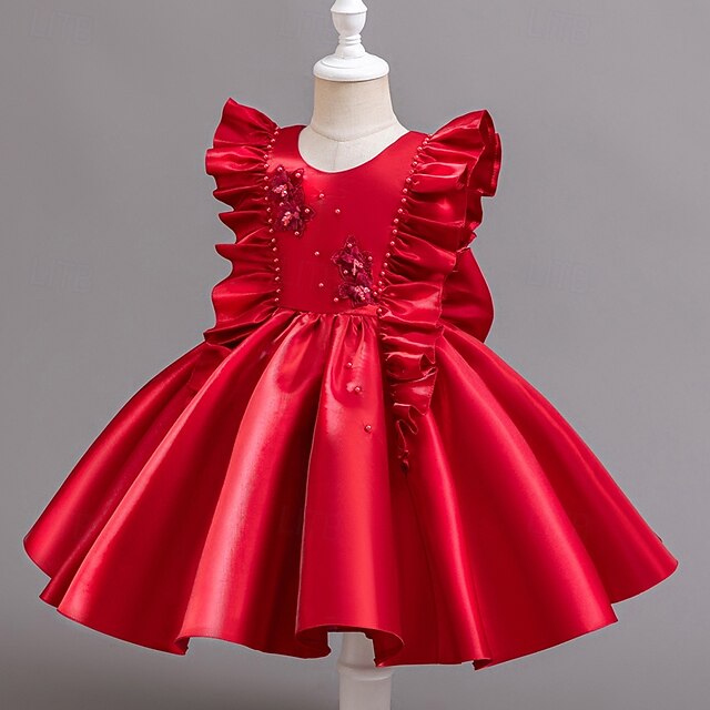 Toddler Party Girls' Floral Wedding Sleeveless Dress