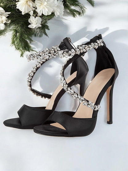 Heels Rhinestone-Embellished Elegant Stiletto – Women's