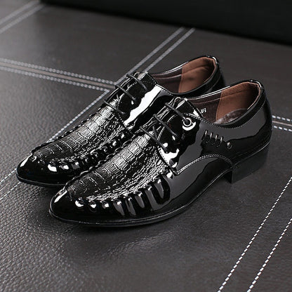 Crocodile Patent Faux Black Men's Shoes Leather