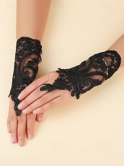Fingerless White Elegant Bridal Gloves Vintage Lace – Wedding