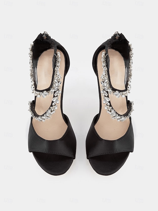 Heels Rhinestone-Embellished Elegant Stiletto – Women's