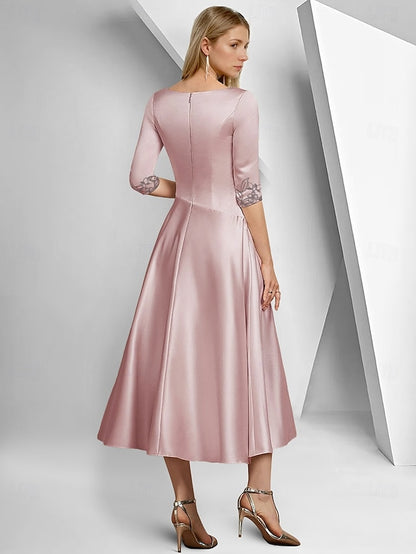 V Neck of A-Line the Simple Elegant Dress Mother Bride