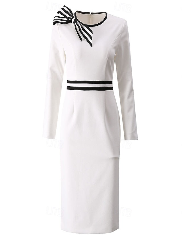 Elegant Bride Dress the Mother Casual of Crew Vintage Neck