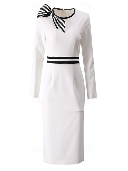 Elegant Bride Dress the Mother Casual of Crew Vintage Neck