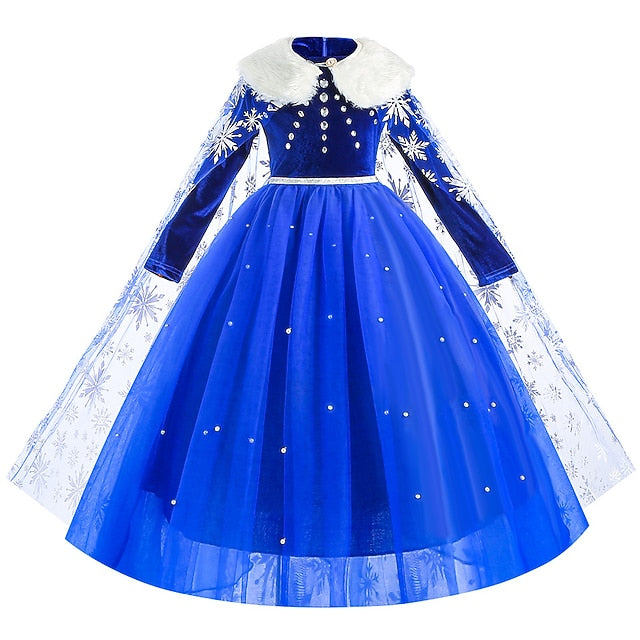 Girl Frozen Princess Elsa Party Flower Dress Fairytale Theme