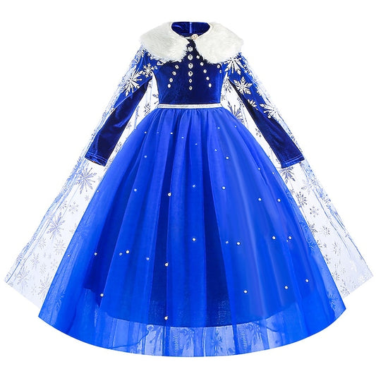 Girl Frozen Princess Elsa Party Flower Dress Fairytale Theme