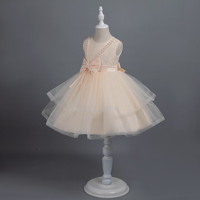 Party Color Toddler Solid Girls' Dress Sleeveless