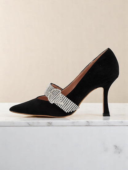 Pumps Slingback with Rhinestone-Embellished Women's
