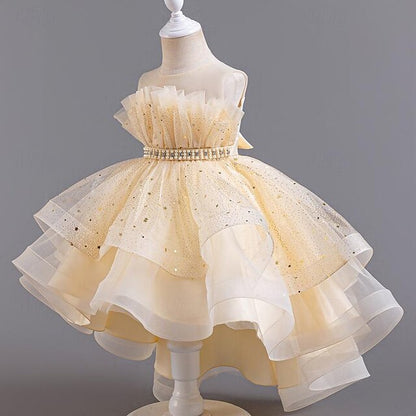 Sequin Girls' Kids Girl Dress Sleeveless Flower Party