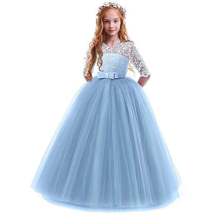 Girl 3-13 Lace Prom Dress Kids Princess Flower Years
