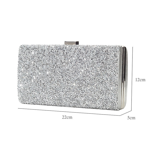 Glitter Silver Women's Clutch