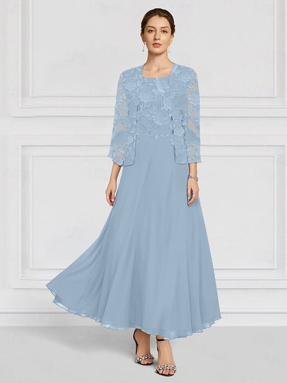 SkyBurnt A-Line Floral the Mother Bride Two Out Lace Piece of