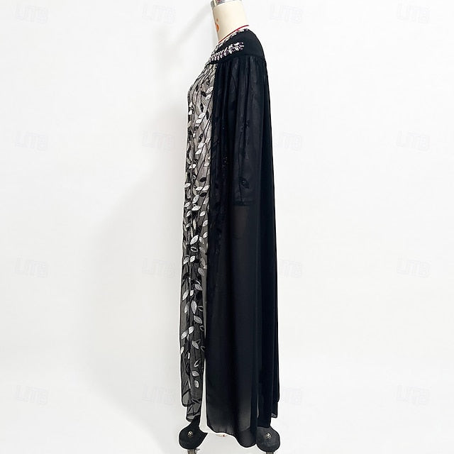 Cape A-Line of Mother Bride Dress Crew Elegant Neck the