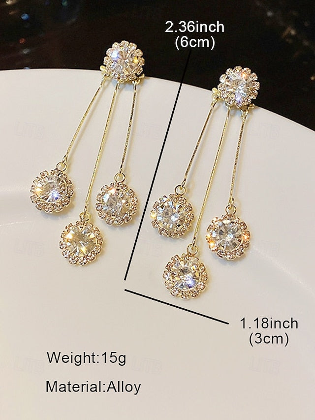 Crystal Women Dangle Elegant for Sparkling Earrings –