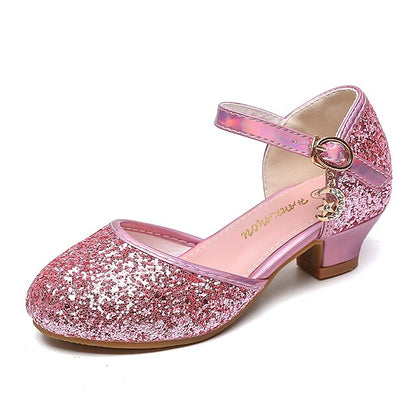 Rubber Heels PU Shoes Glitters Princess Girls' Party Little