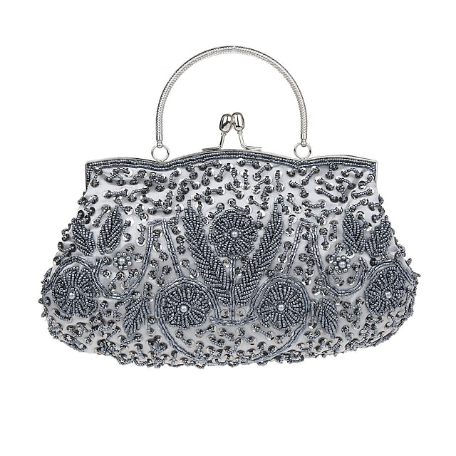 Beaded Vintage White Clutch Purse Women's – Evening