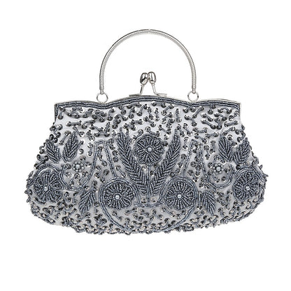 Beaded Vintage White Clutch Purse Women's – Evening