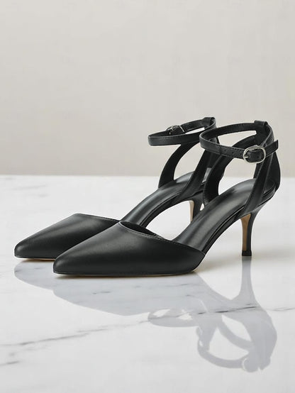 Gold Ankle Strap Glitter Women's Heels