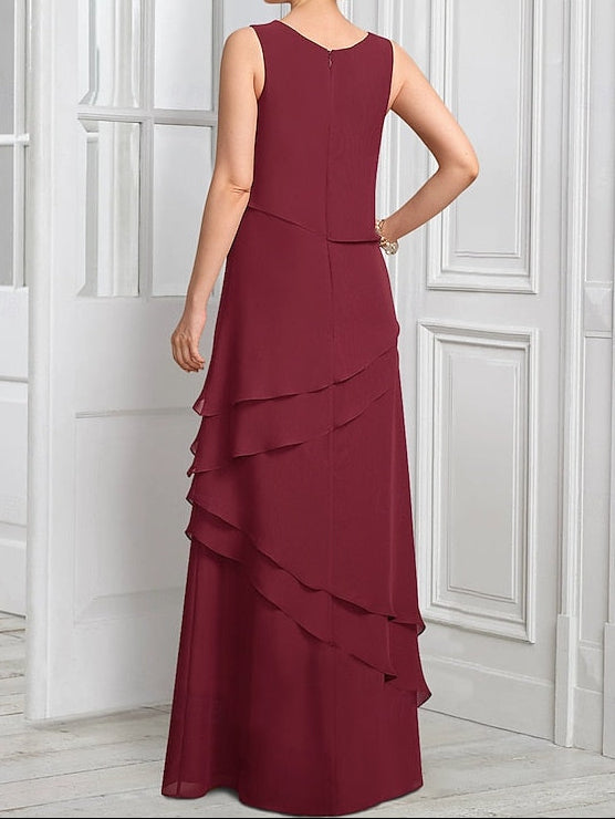 Piece Formal Elegant Mother Dress the A-Line of Suit Two Bride