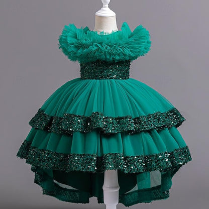 Dress Girl Sequin Girls' Flower Kids Party Sleeveless