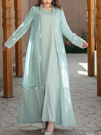 Elegant A-Line Neck Crew of Bride Dress Floor Vintage Mother the