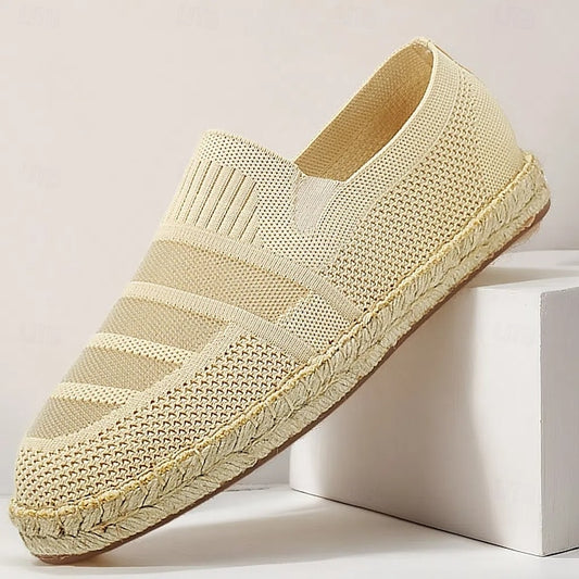 Wholesale SampleMen's Beige Vacation Espadrilles with Woven Design –