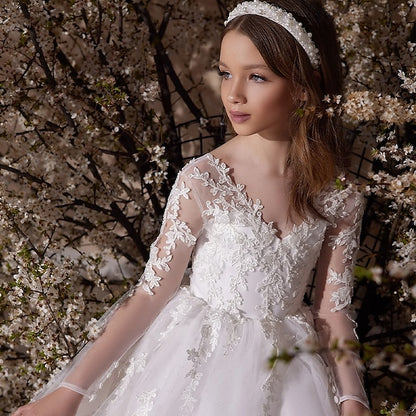 Girl Girls' Formal First Princess Dress Flower