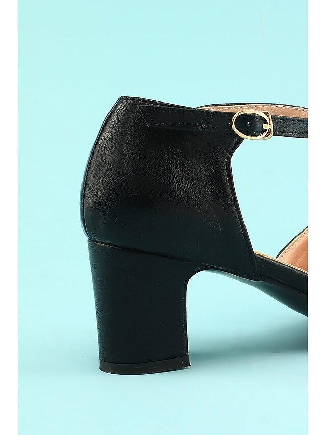 Heels Chunky 1950s Vintage Retro Shoes T-strap heels 20s Roaring