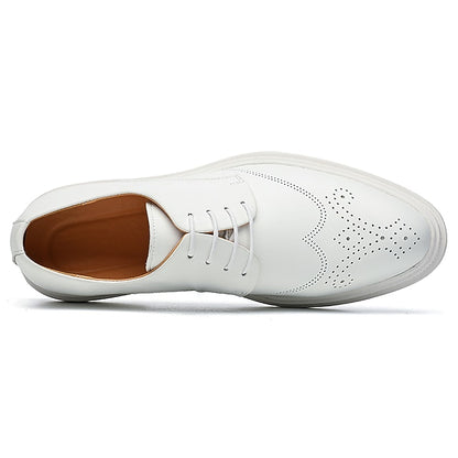 Faux Shoes Men's Perforated Oxford White Leather with