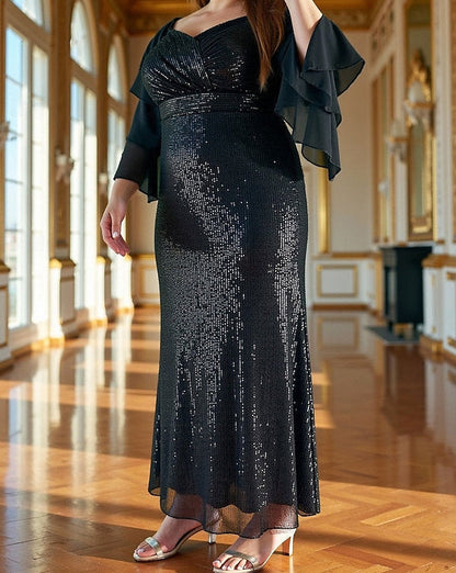 the Plus Size / of Sparkle Column Bride Dress Sheath Mother
