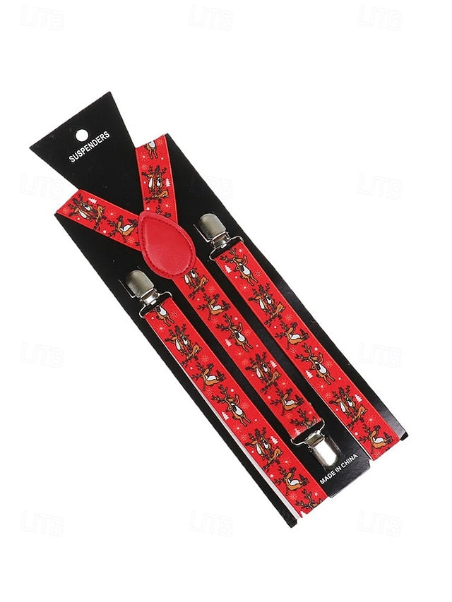 Christmas Men's Suspenders Snowman with