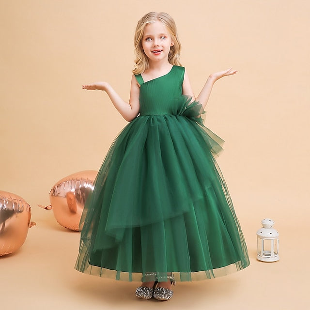 Solid Sleeveless Formal Kids Party Dress Girls' Color