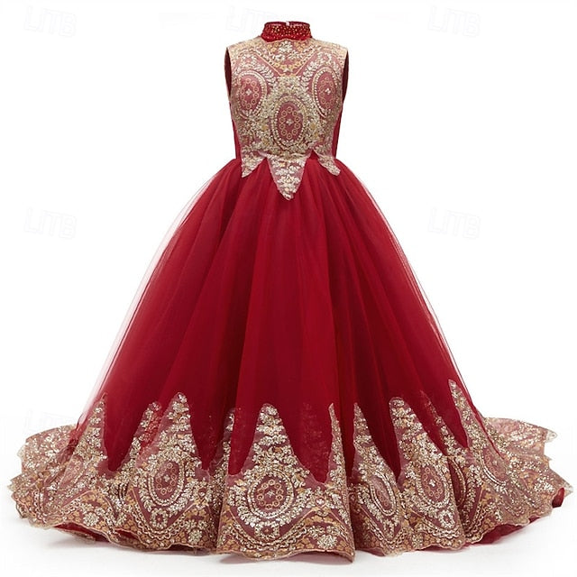 Dress Girls' Flower Kid's Evening Formal Gown Girl