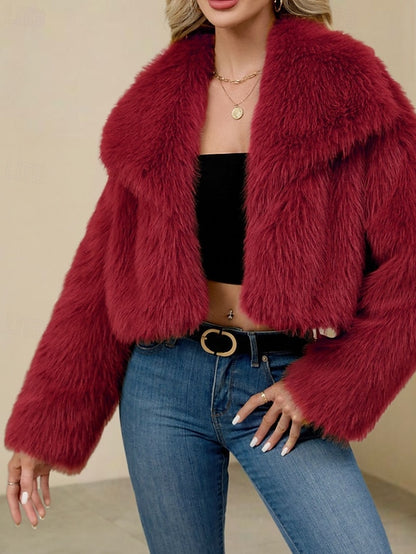 Comfortable Faux Fur Furs Warm Women's Leathers Coat