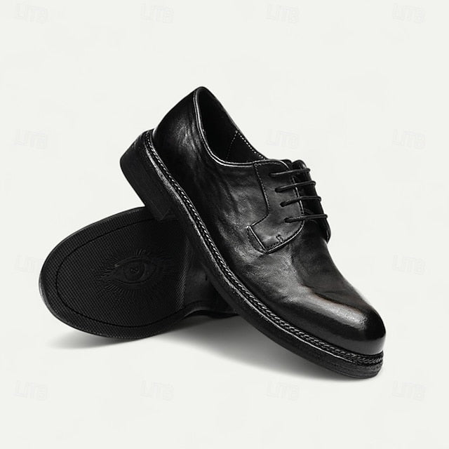 Goodyear Men's Clean with Derby Shoes Welt Leather and Tan