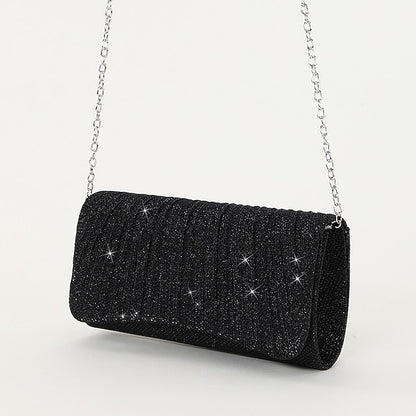 Silver Clutch – Purse Elegant Glitter Women's Evening