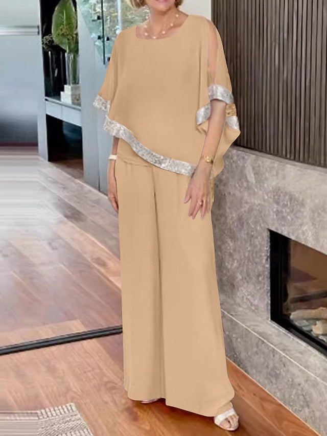 Dress Jumpsuit Bride Mother the Two Piece of Elegant / Pantsuit
