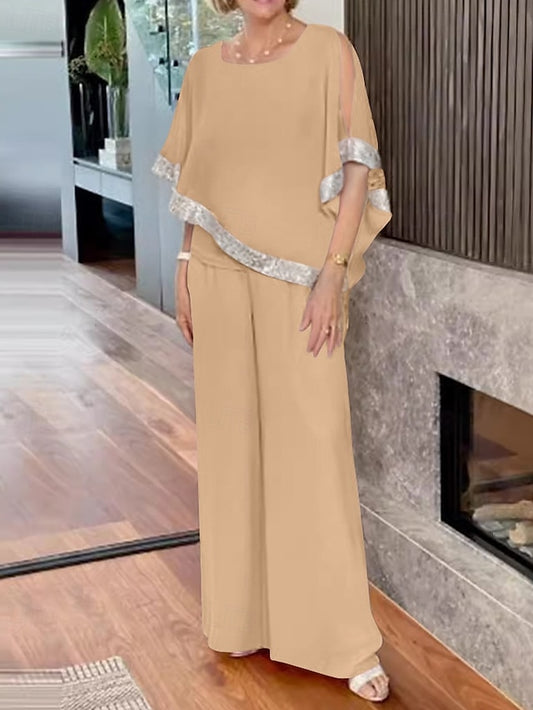 Dress Jumpsuit Bride Mother the Two Piece of Elegant / Pantsuit