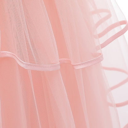 Party Color Sleeveless Dress Kids Solid Girls'