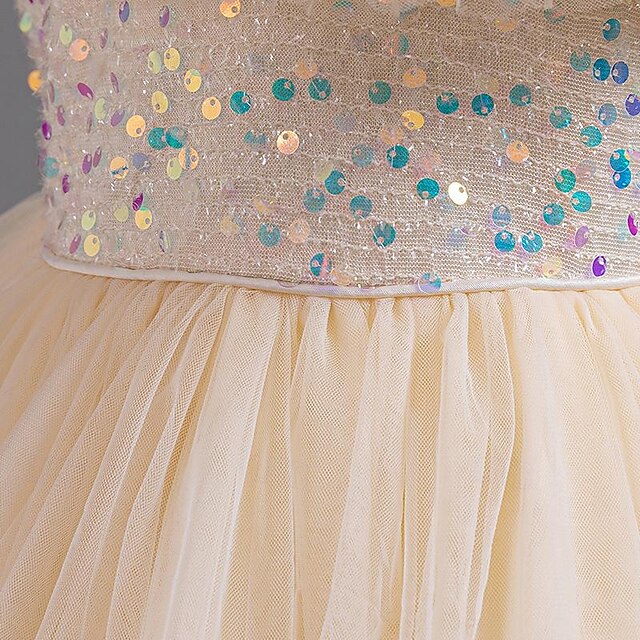 Dress Girl Sequin Girls' Flower Kids Party Sleeveless